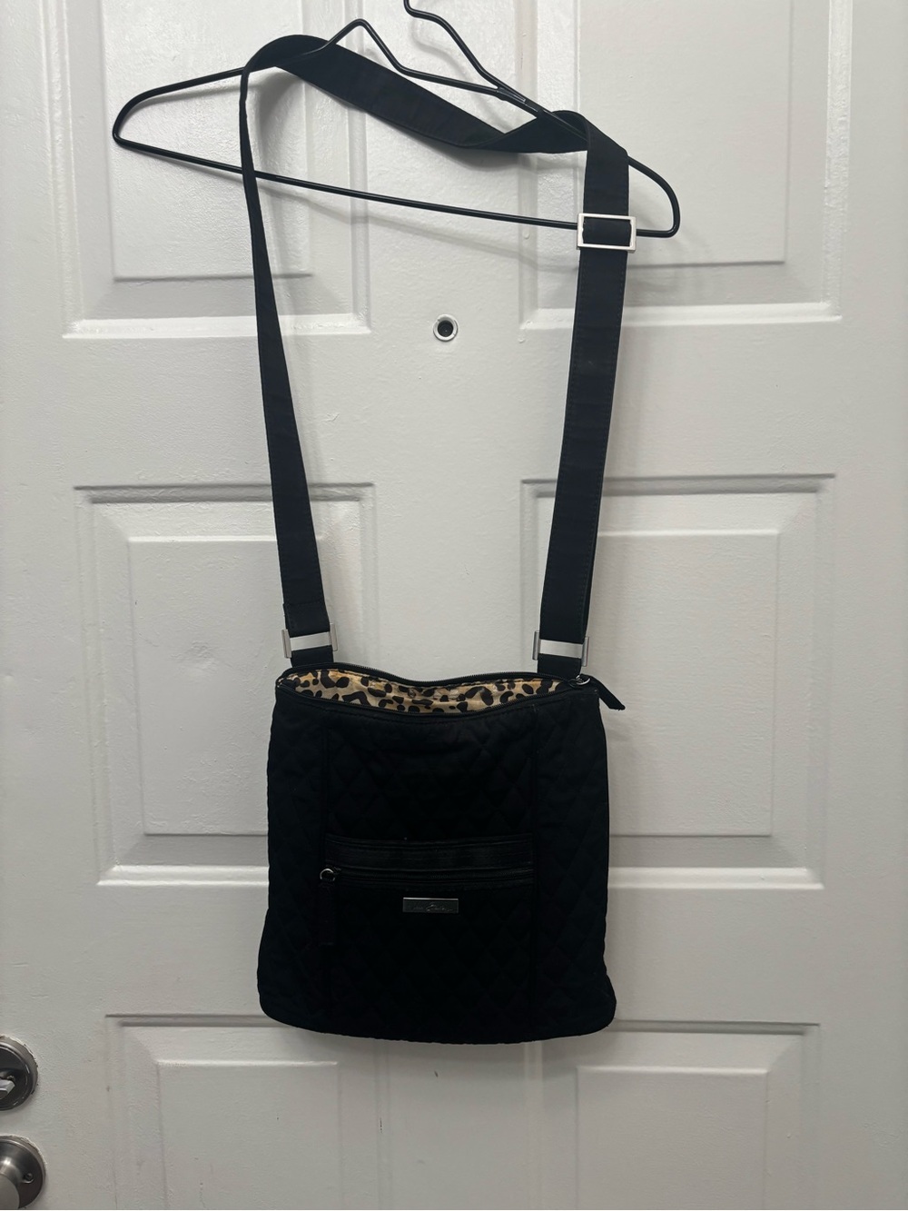 Vera Bradley Purse Quilted Crossbody Hipster Travel Bag with Leopard Lining